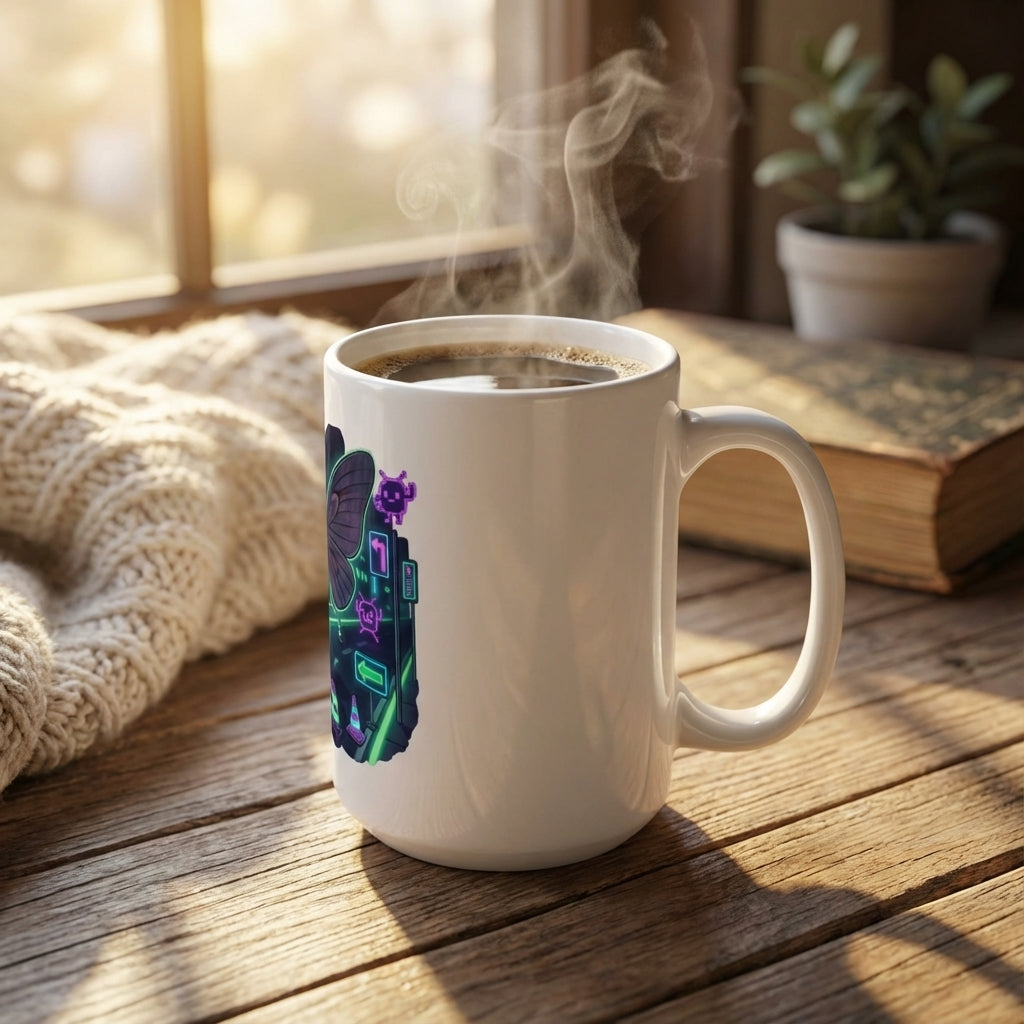 Neon Noodle Moths - Neon Navigation - 15oz Mug