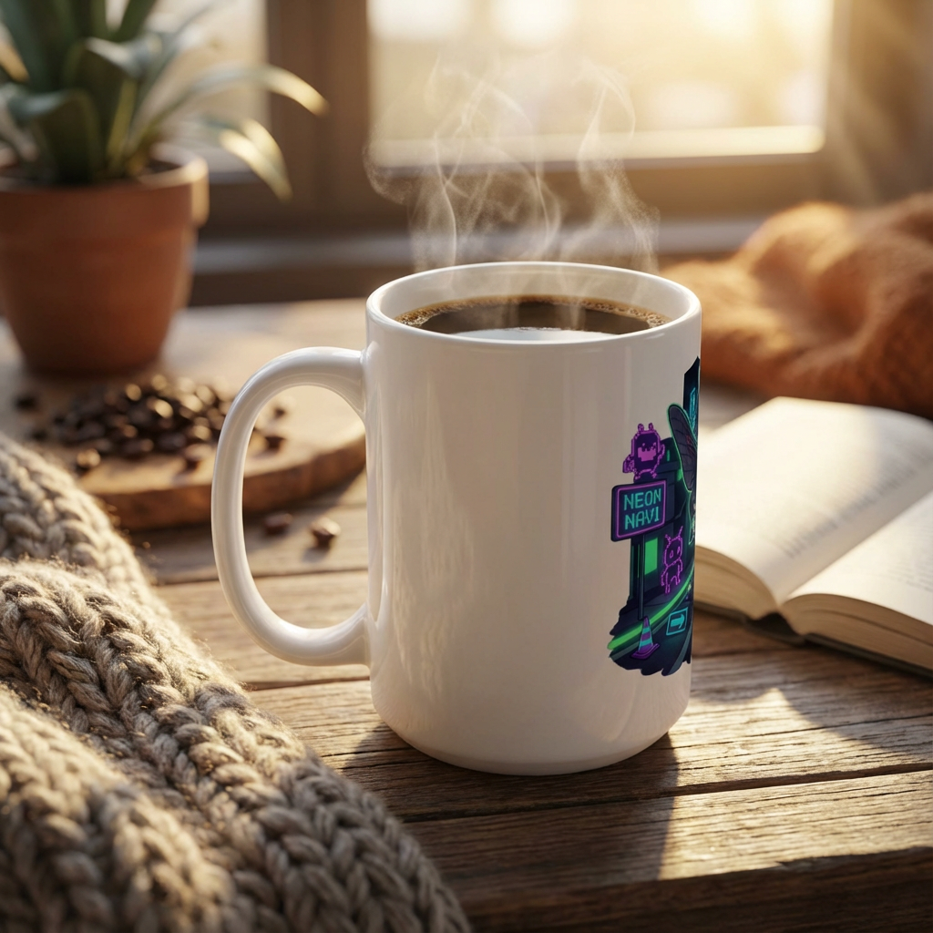 Neon Noodle Moths - Neon Navigation - 15oz Mug