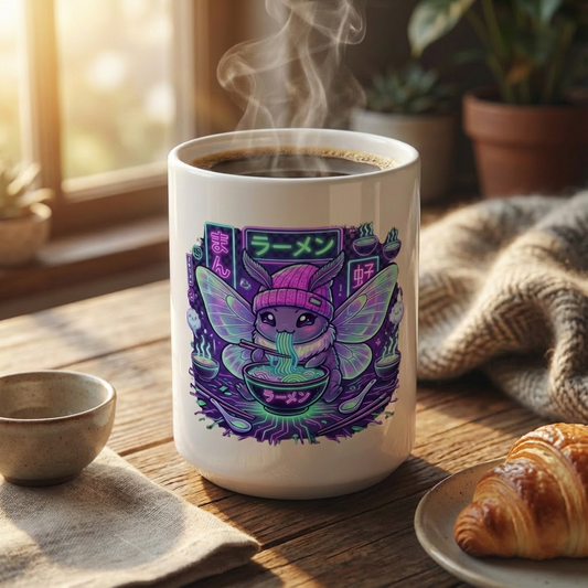 Neon Noodle Moths - Ramen Revelry - 15oz Mug