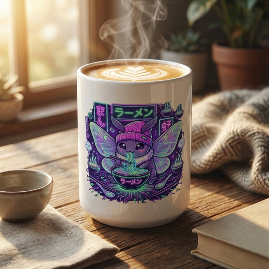 Neon Noodle Moths - Ramen Revelry - 15oz Mug