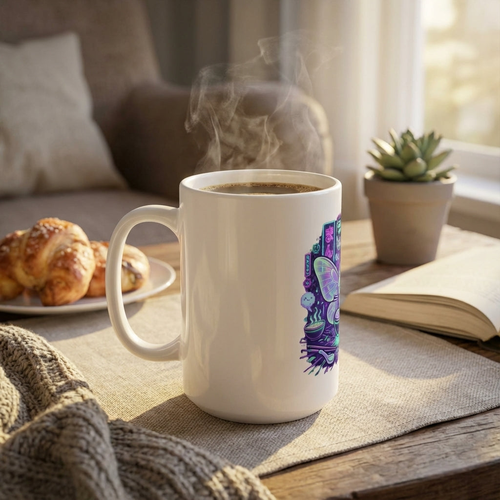 Neon Noodle Moths - Ramen Revelry - 15oz Mug