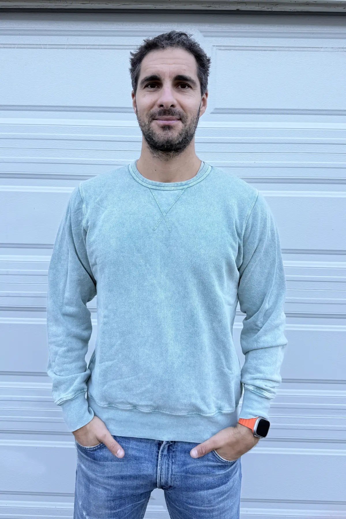 Fade Into Me Crewneck Sweatshirt (in Navy, Charcoal, Emerald Green and Sage)