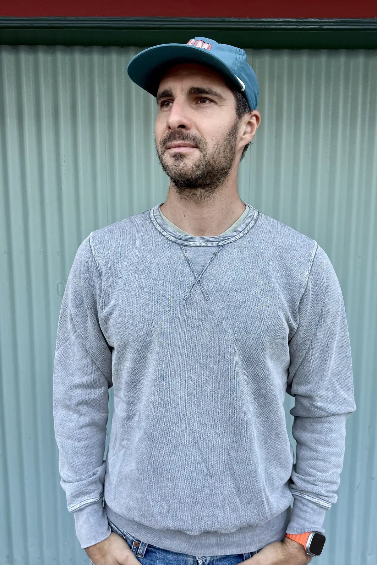 Fade Into Me Crewneck Sweatshirt (in Navy, Charcoal, Emerald Green and Sage)