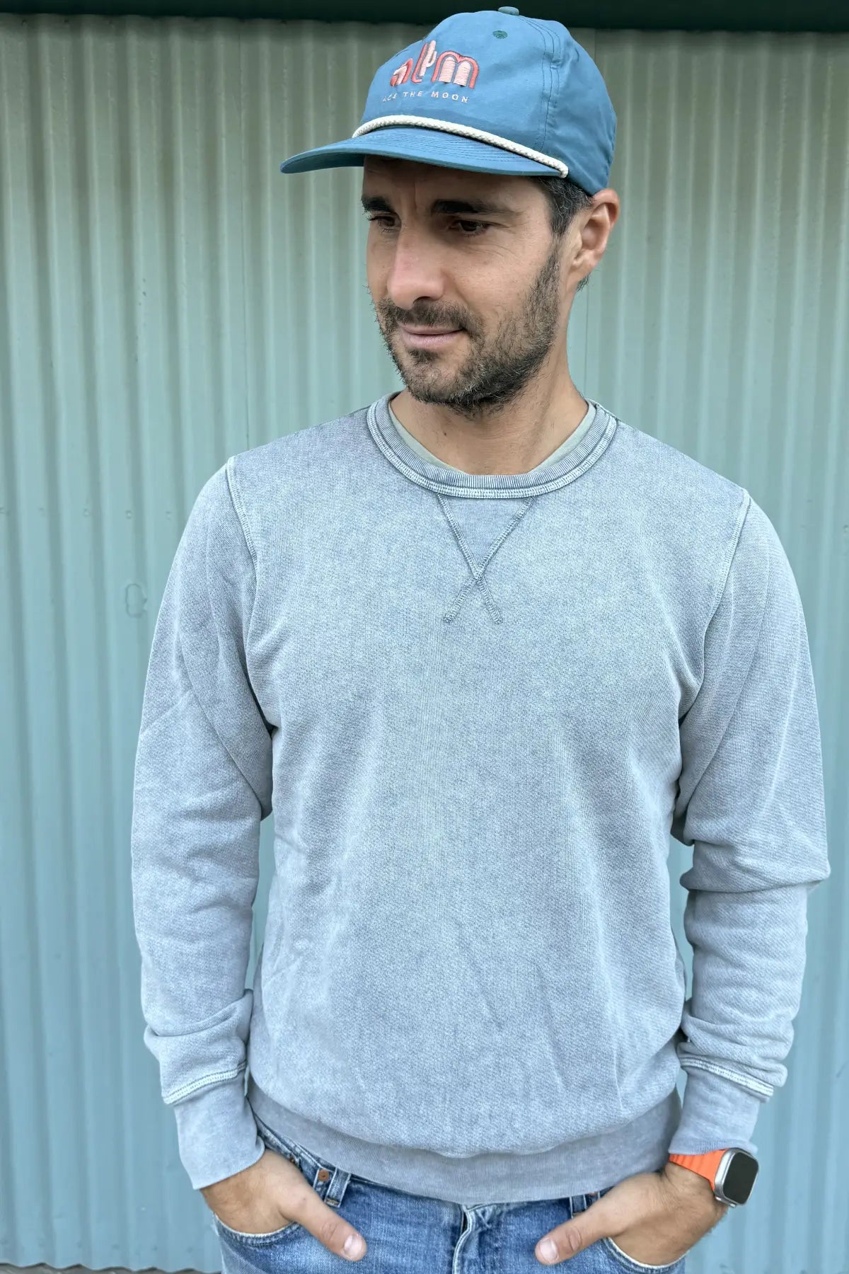 Fade Into Me Crewneck Sweatshirt (in Navy, Charcoal, Emerald Green and Sage)