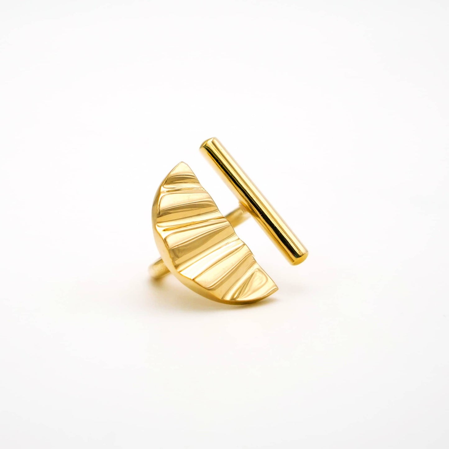 Nika Bar and Semicircle Adjustable Ring for Women
