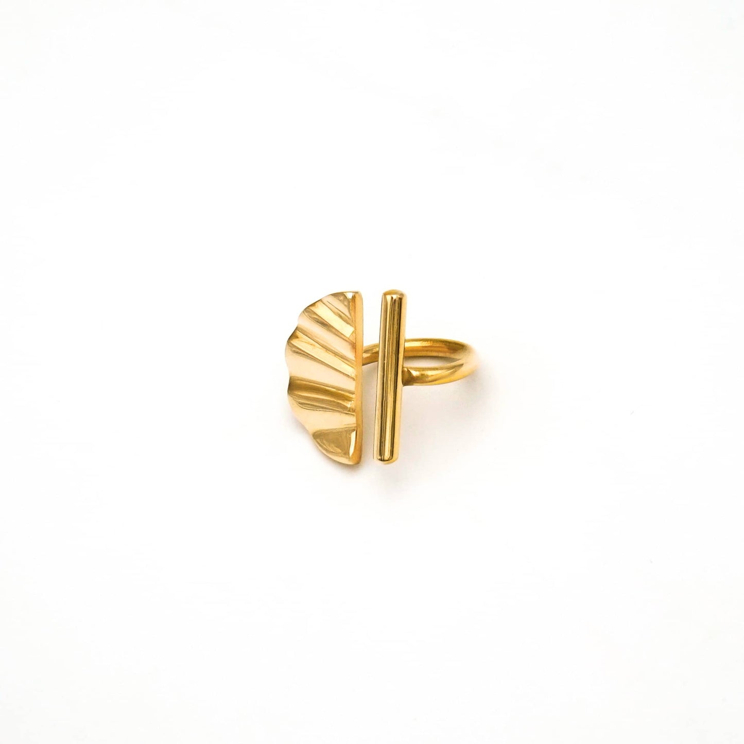 Nika Bar and Semicircle Adjustable Ring for Women