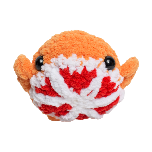 Bandit the Blood Orange Whale Crochet Plushie