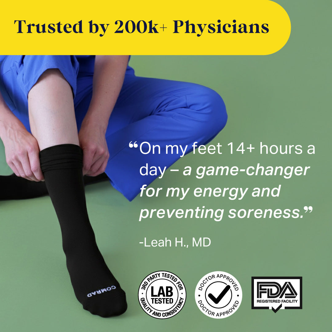 Knee-High Compression Socks – Solid Grey (20-30 mmHg)