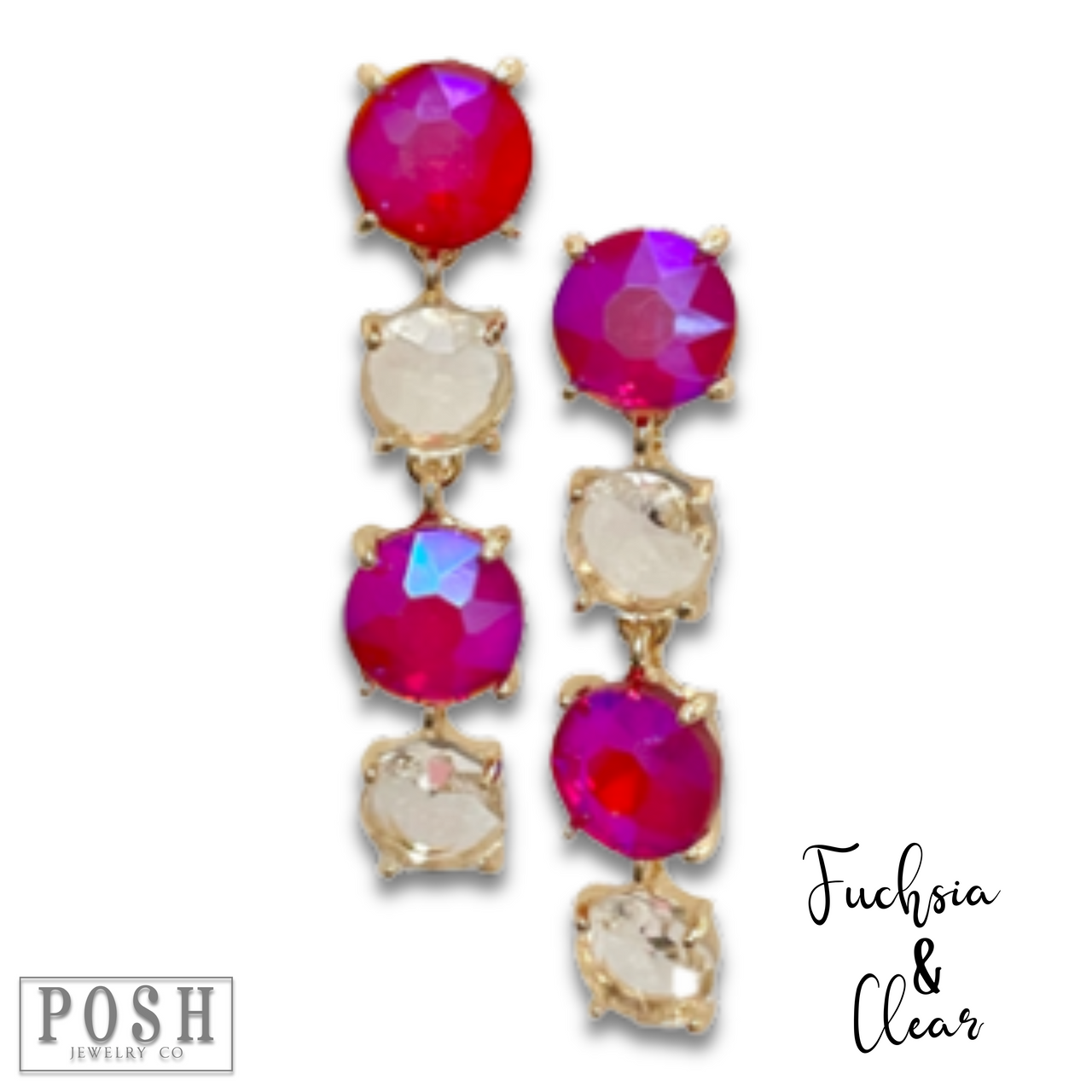 Round rhinestone drop earring