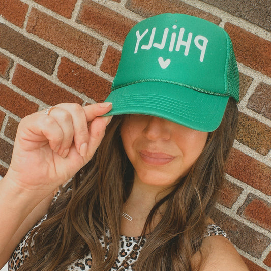 I LOVE PHILLY ♡ printed trucker hat