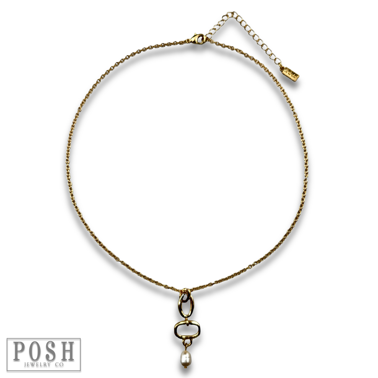 Chain necklace with pearl drop