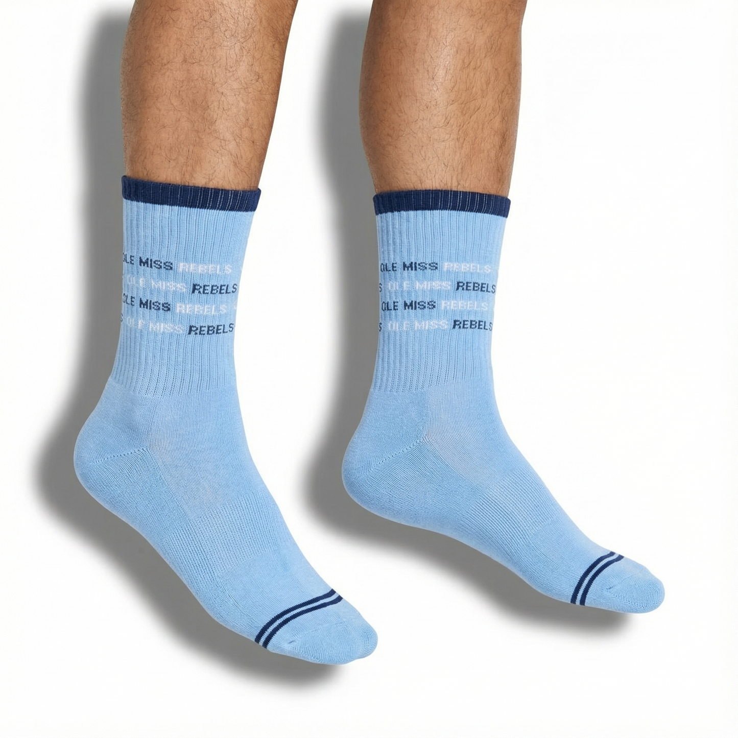 Powder Blue Ole Miss Rebel Casual Crew