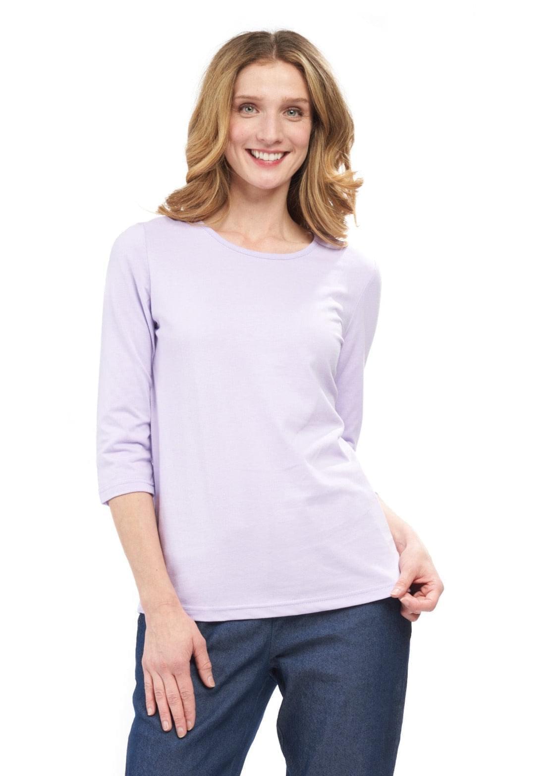 Women's 3/4 Sleeve Crew Neck Top – Comfortable Jer