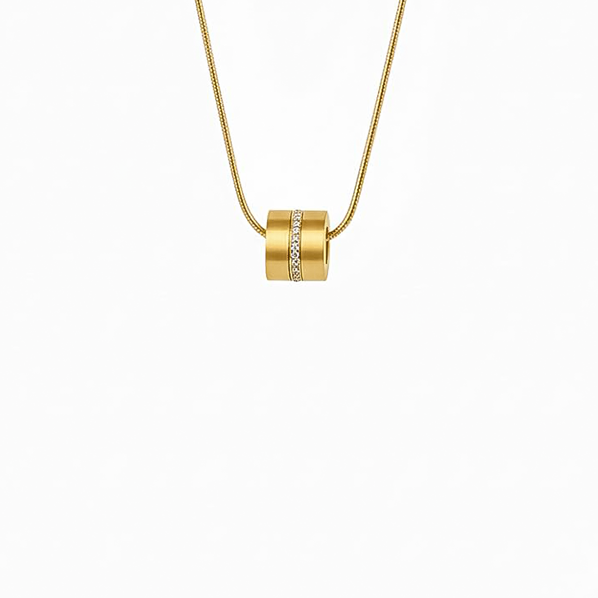 PT118G B.Tiff Gold Barrel Pendant