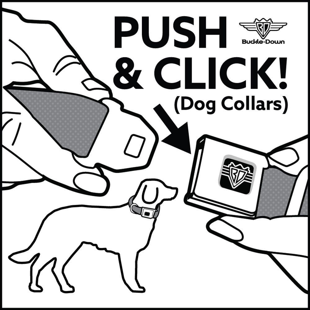 Dog Bone Seatbelt Buckle Collar - BD Logo Scattered Black/Yellow