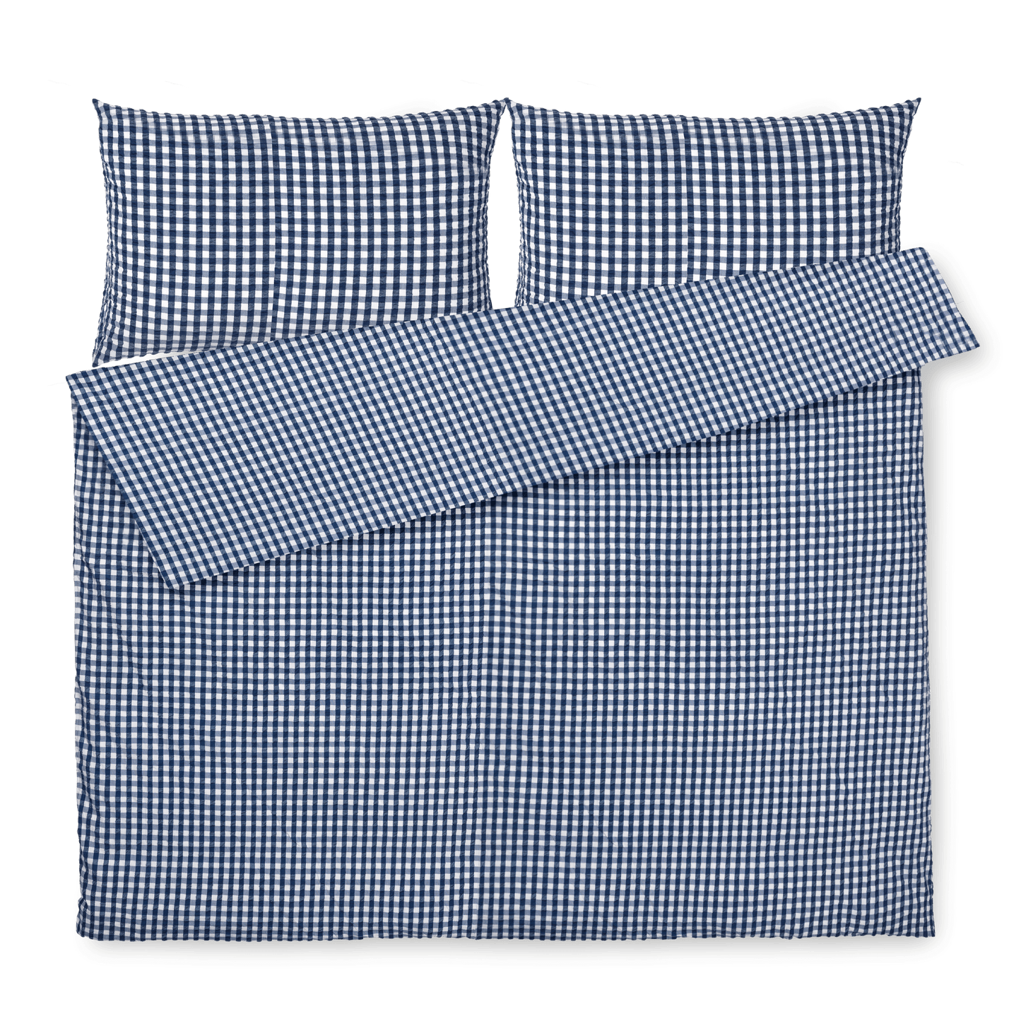 JUNA Bæk&Bølge Duvet Cover Set, King, Dark Blue/White