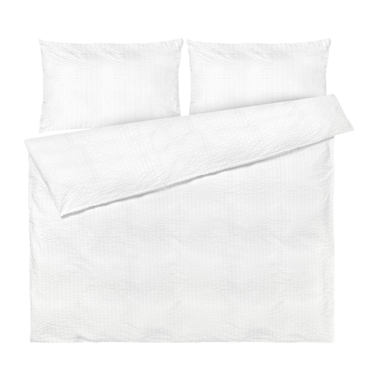 JUNA Bæk&Bølge Duvet Cover Set, Full, White/White