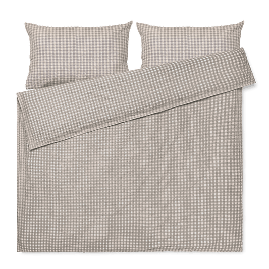 JUNA Bæk&Bølge Duvet Cover Set, Queen, Grey/Birch