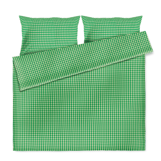 JUNA Bæk&Bølge Duvet Cover Set, Queen, Green/Sand