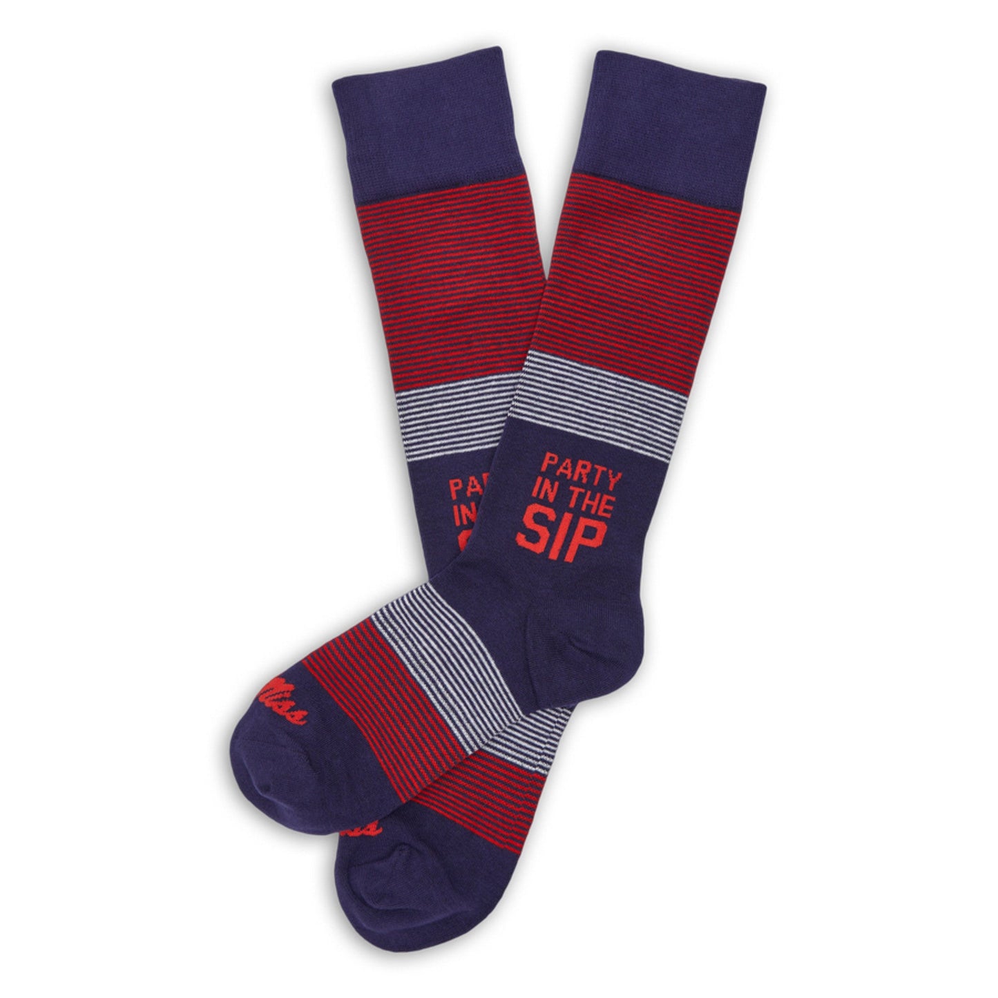 Party in the Sip - Navy Dress Socks