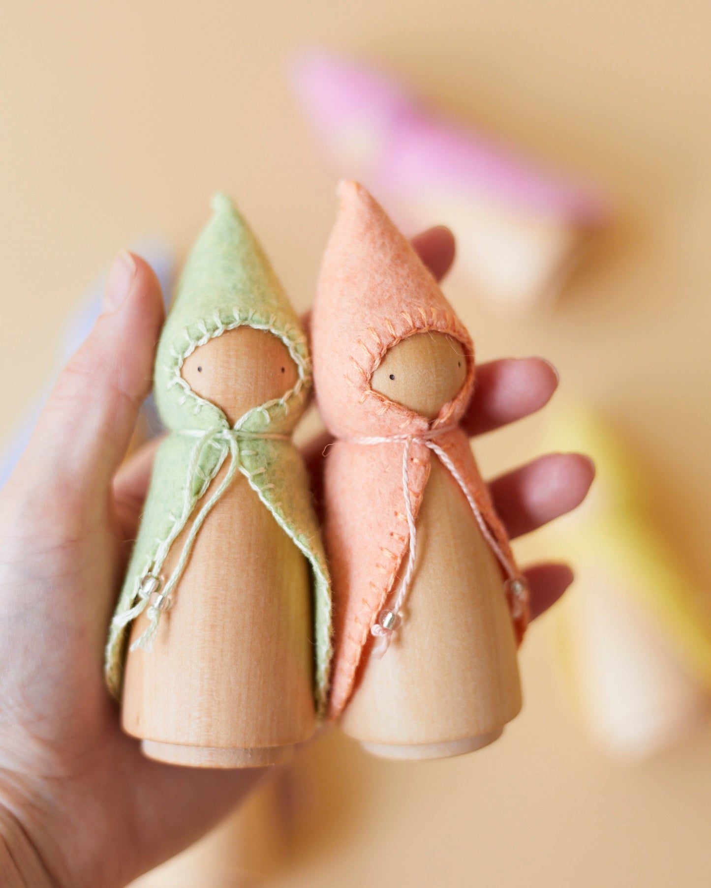 Pastel Purple Wooden Gnome