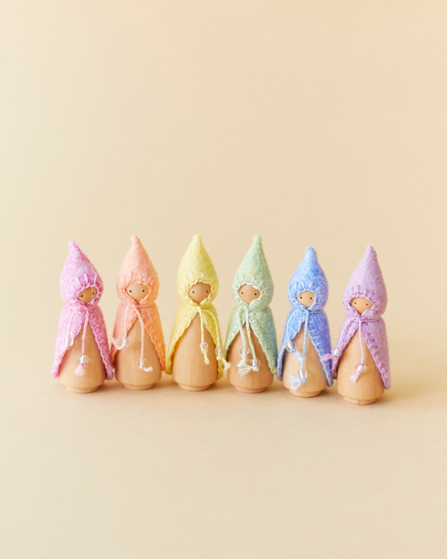 Mini Pastel Pink Wooden Gnome