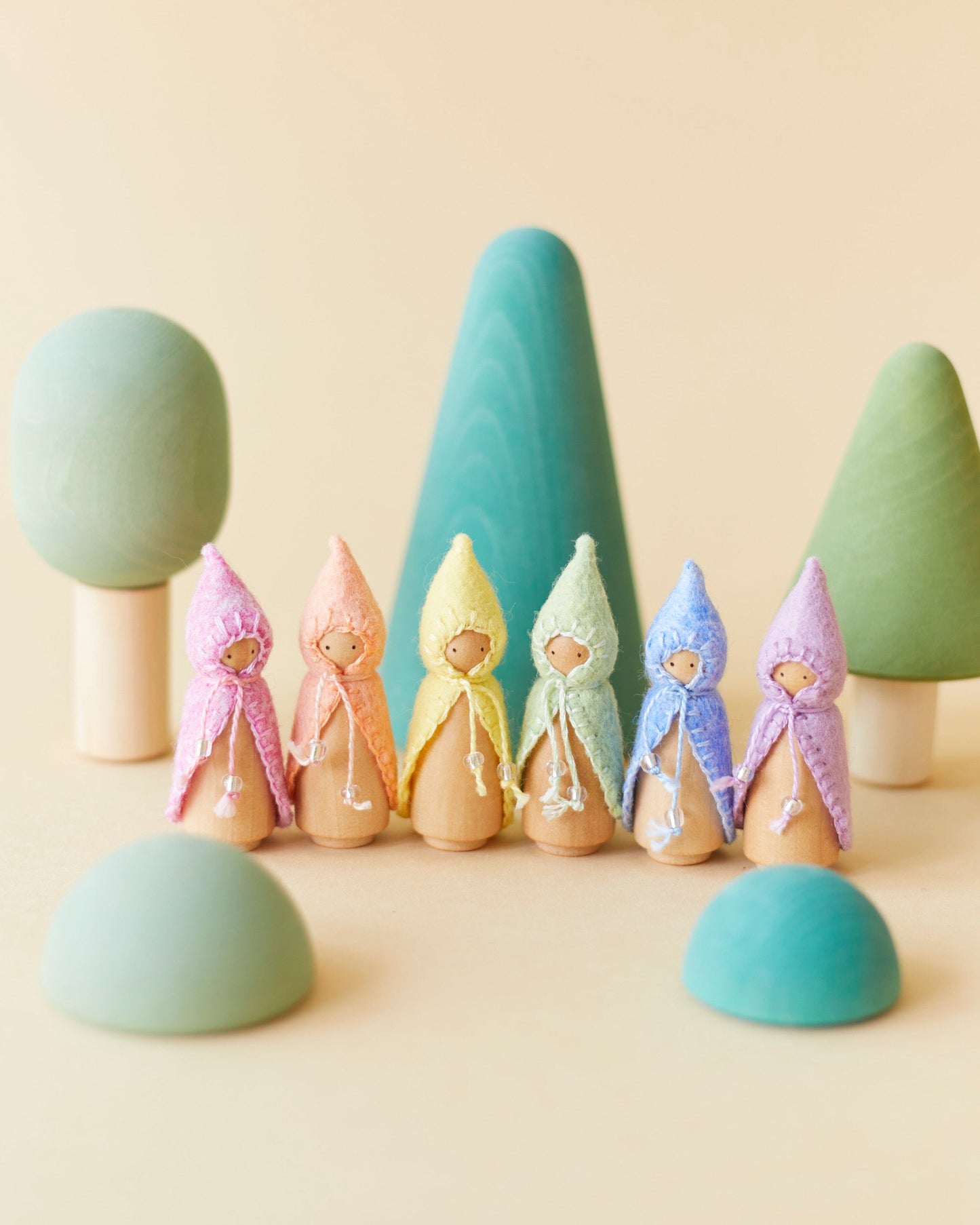 Mini Pastel Green Wooden Gnome