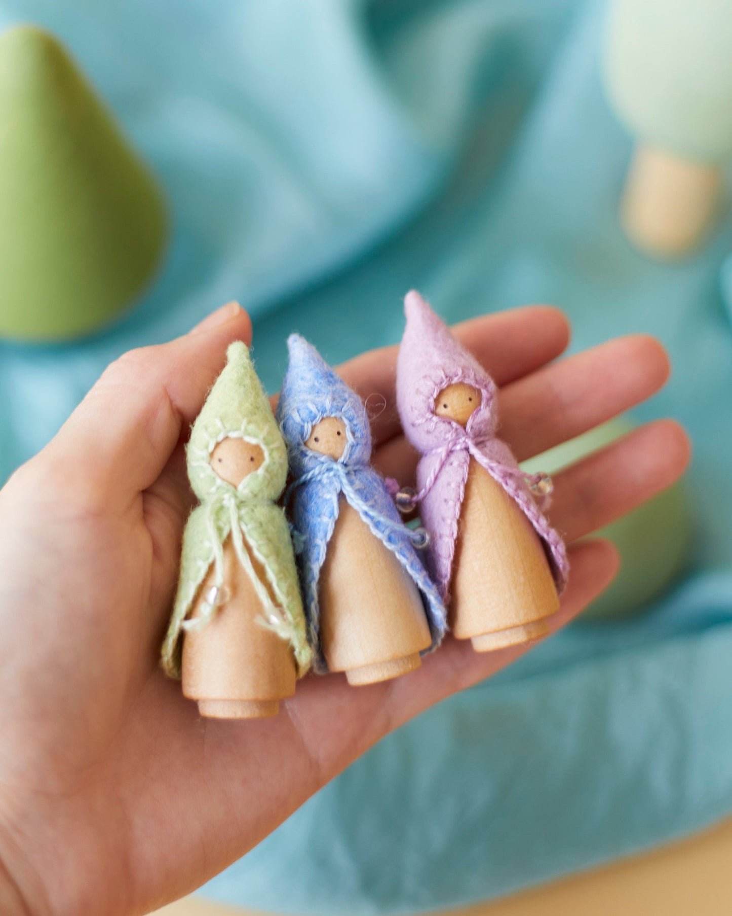Mini Pastel Yellow Wooden Gnome