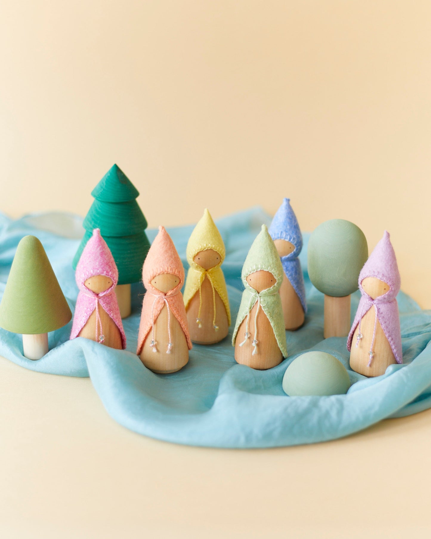 Pastel Green Wooden Gnome