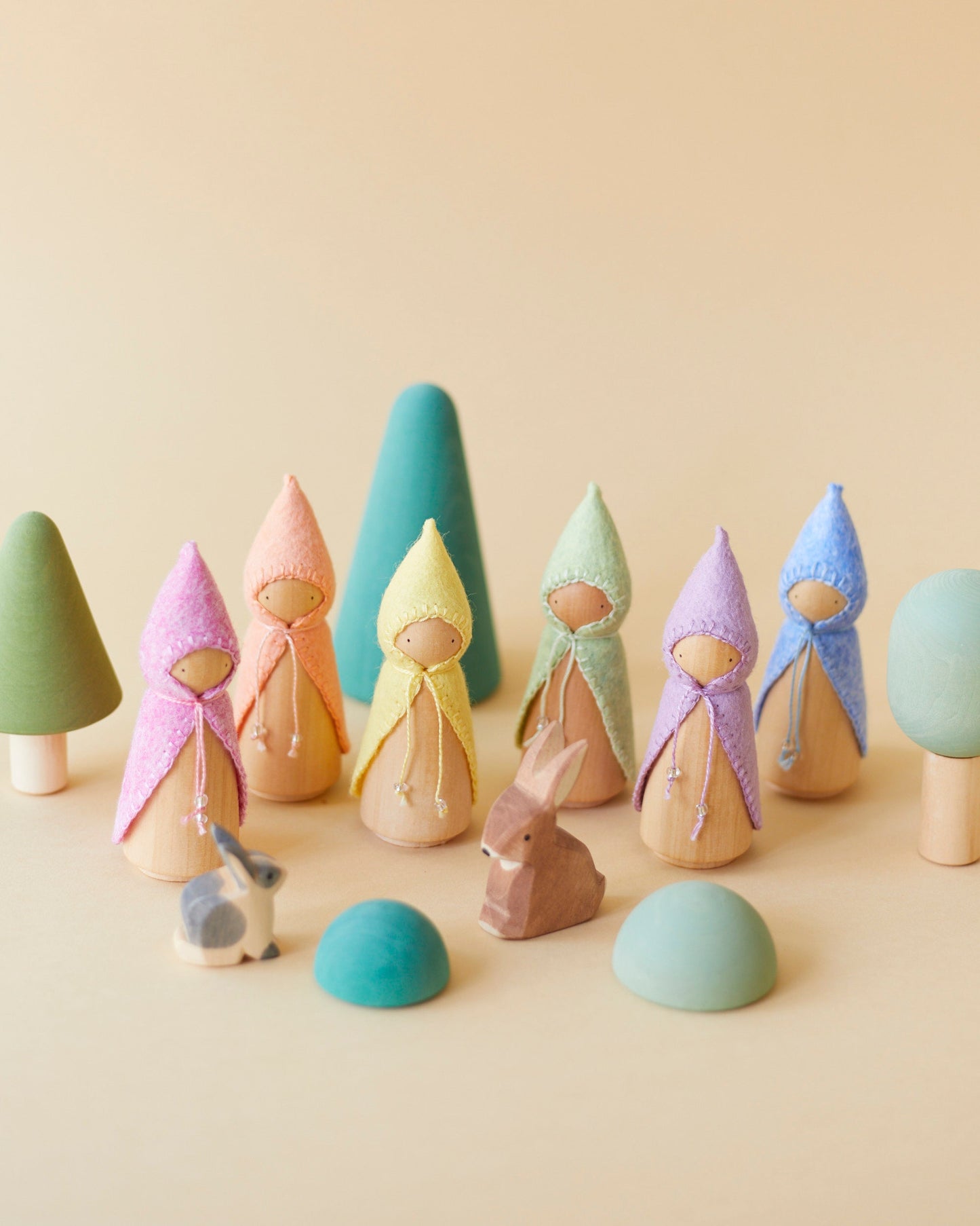 Pastel Pink Wooden Gnome