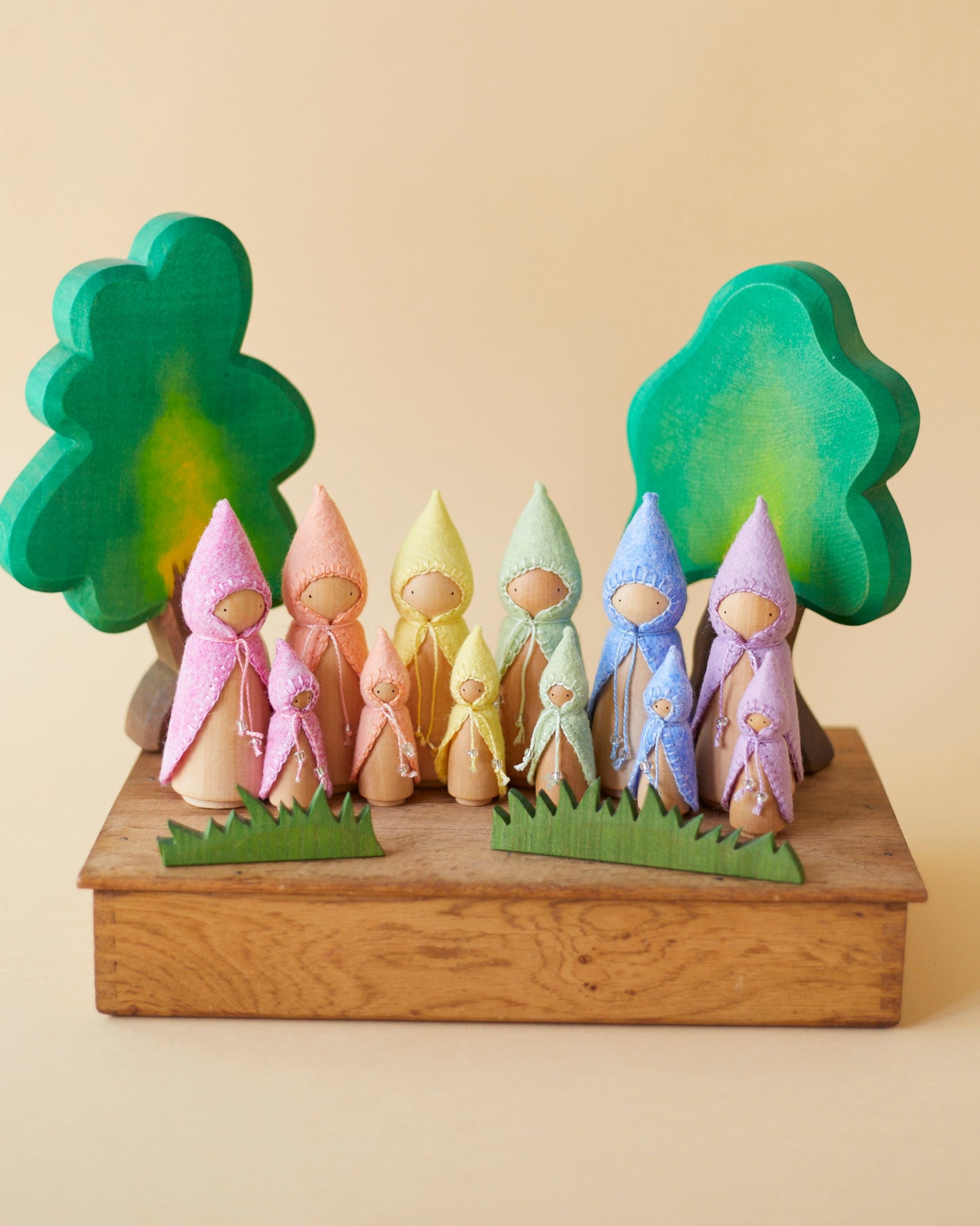 Mini Pastel Pink Wooden Gnome