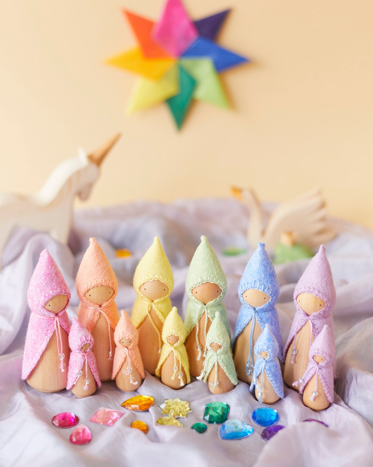 Pastel Purple Wooden Gnome