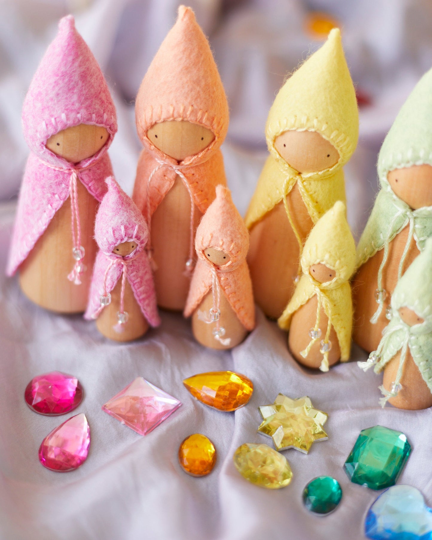 Mini Pastel Pink Wooden Gnome