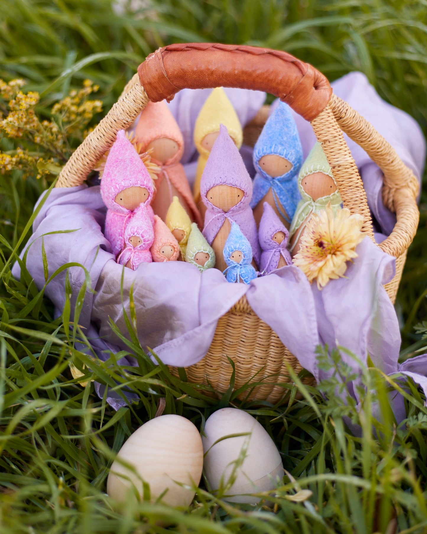 Pastel Blue Wooden Gnome