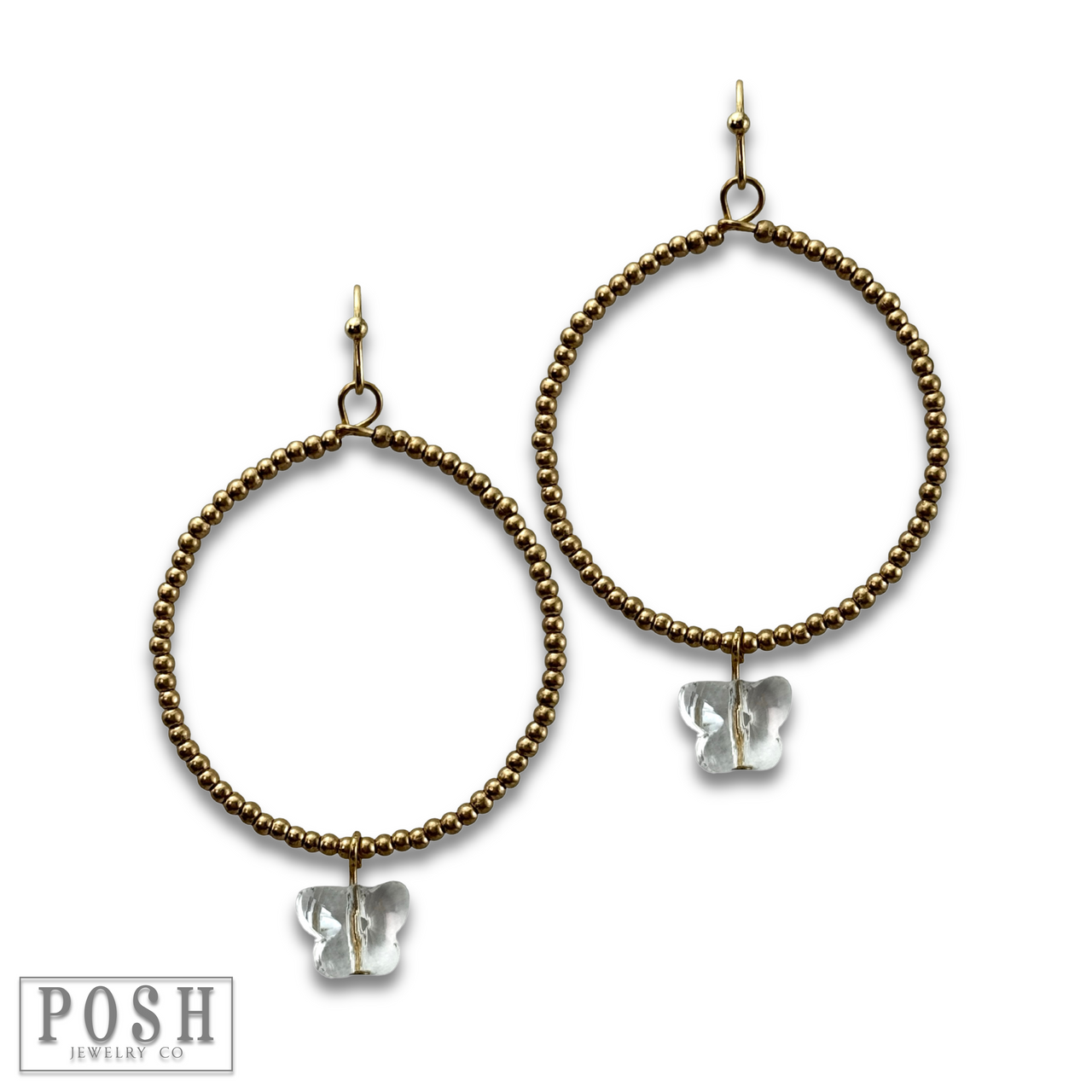 Butterfly drop charm earring