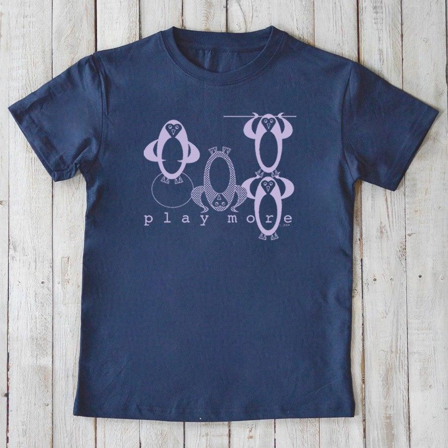 "Play More" Penguin T-Shirt for Kids