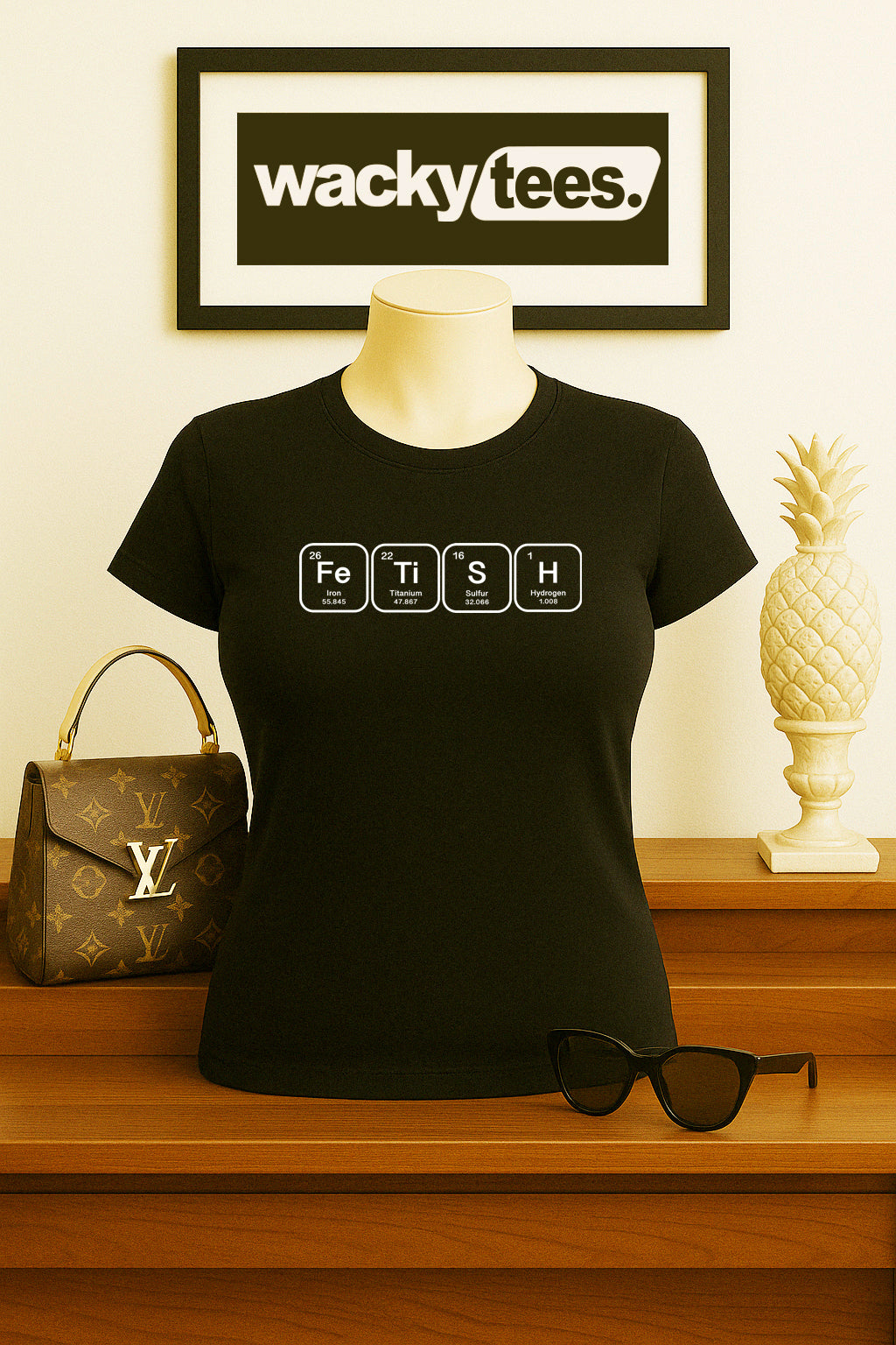 Periodic Table - Fetish Science Lettering Funny Adult Humor Graphic Tee Shirt
