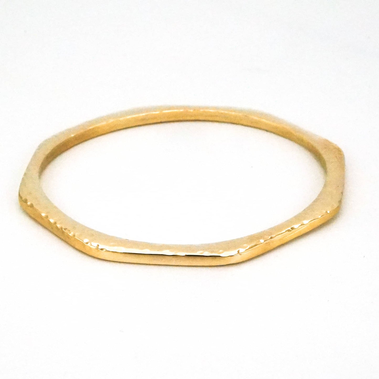 Pia Brass Hand-Hammered Stackable Bangle for Women