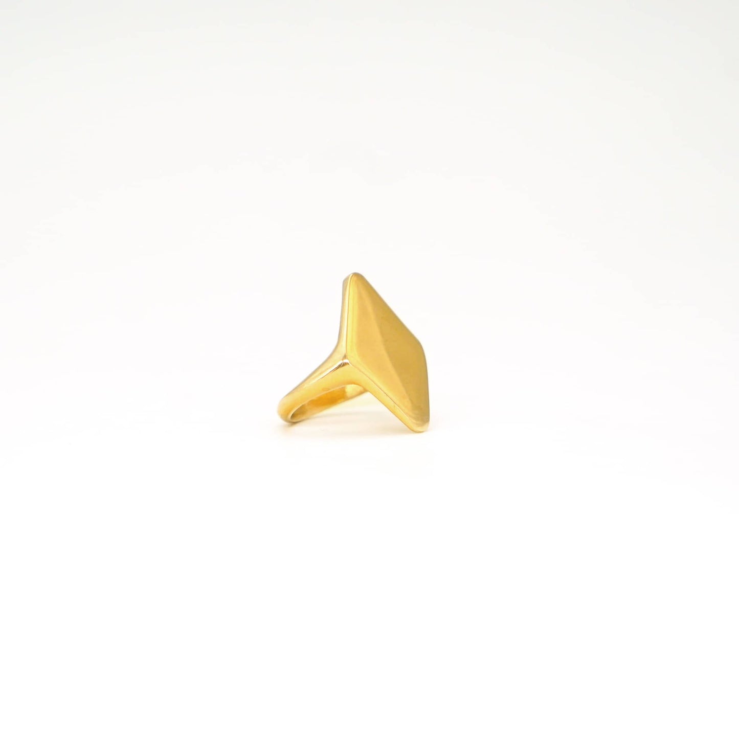 Pia Brass Geometric Pyramid Statement Ring