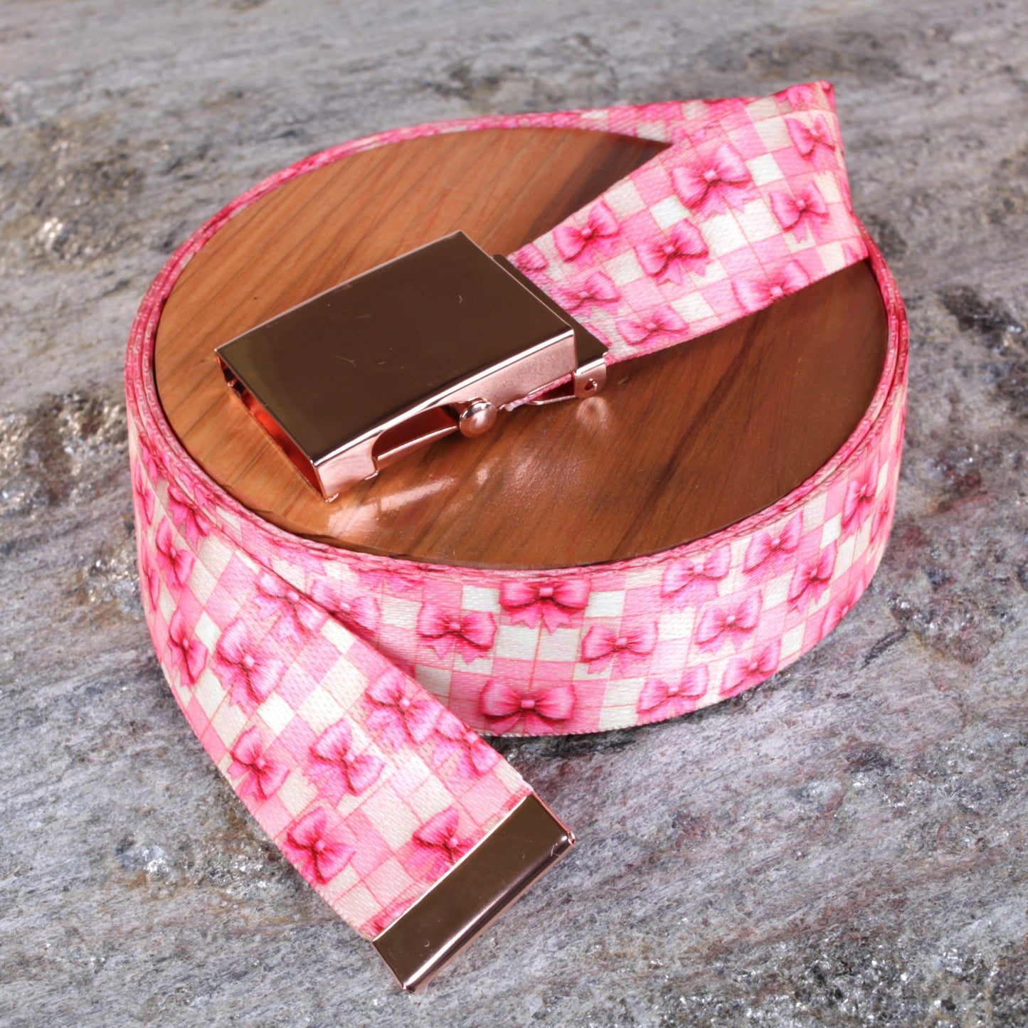 Pink Bows Belt - Small to Plus Size - Multiple Buckle Options