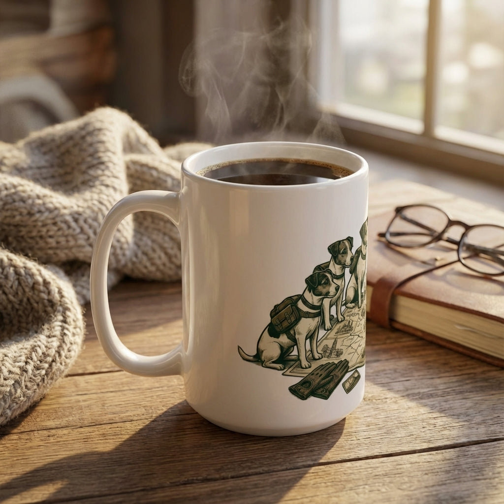 Pit Stop Pups - Alpine Rally Map 15oz Mug