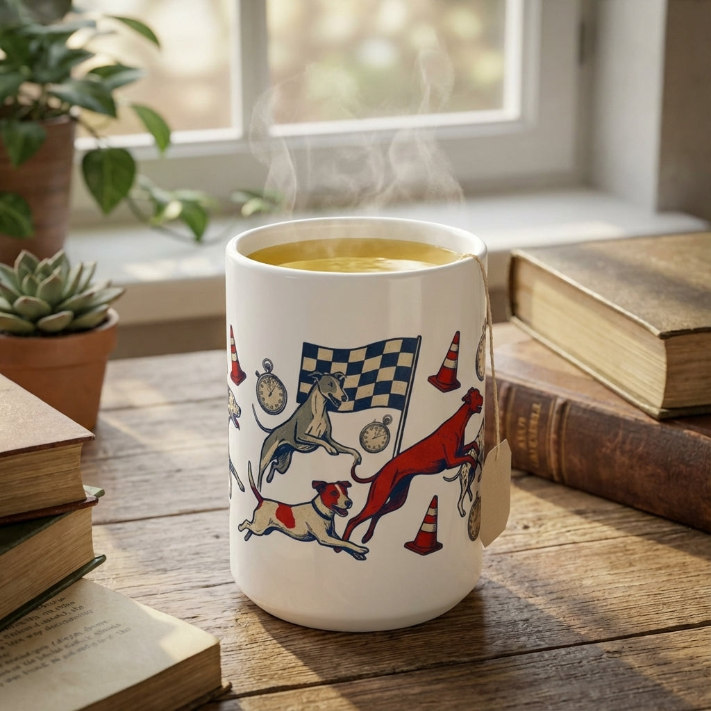 Pit Stop Pups - Checkered Flag Finish 15oz Mug