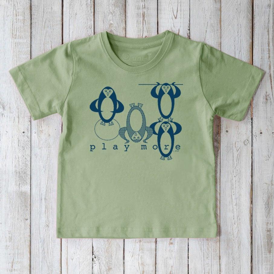"Play More" Penguin T-Shirt for Kids