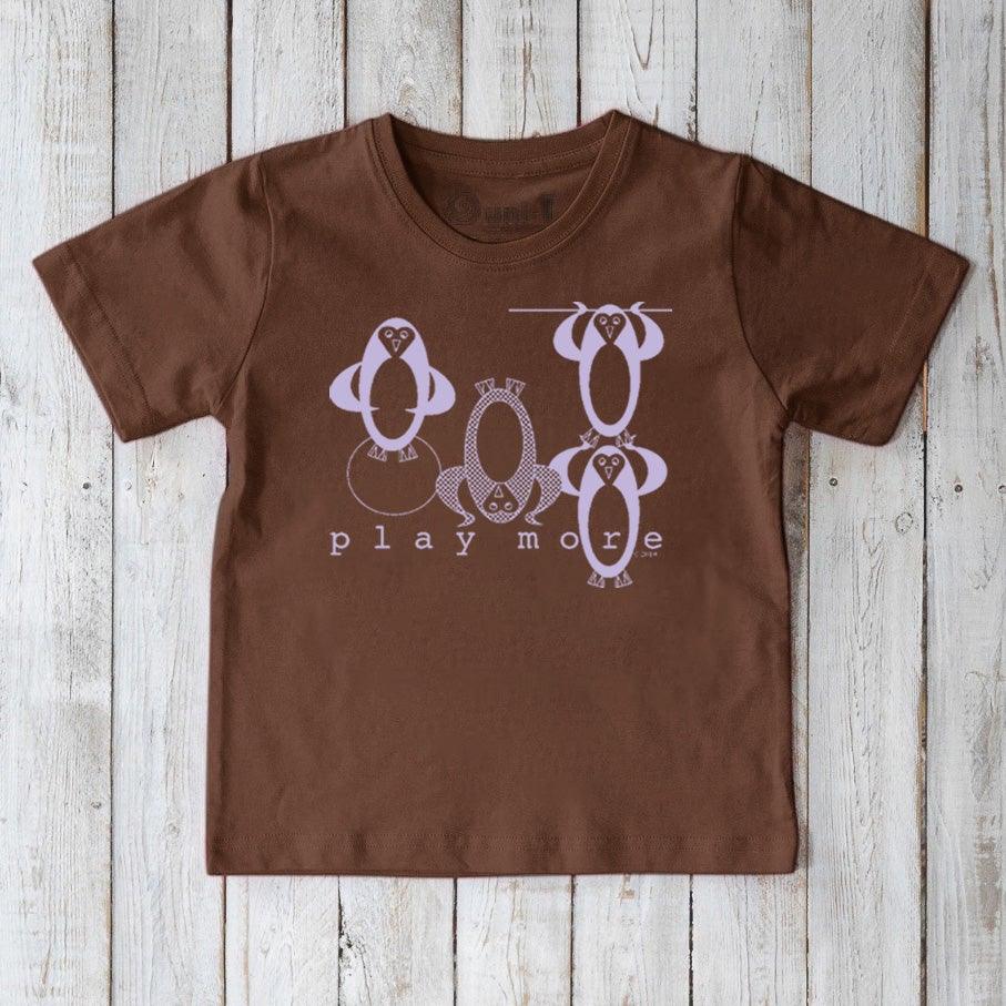 "Play More" Penguin T-Shirt for Kids