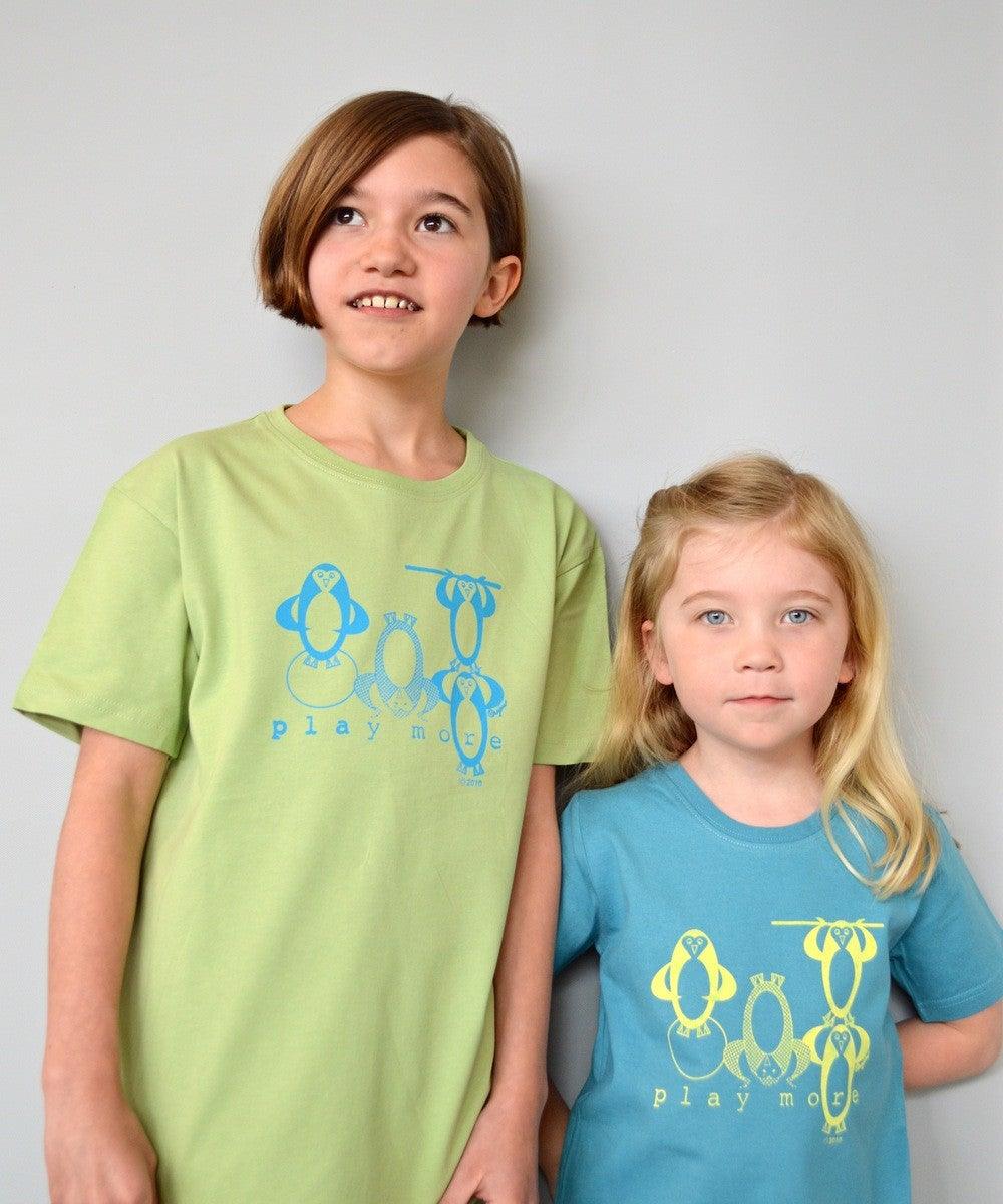 "Play More" Penguin T-Shirt for Kids