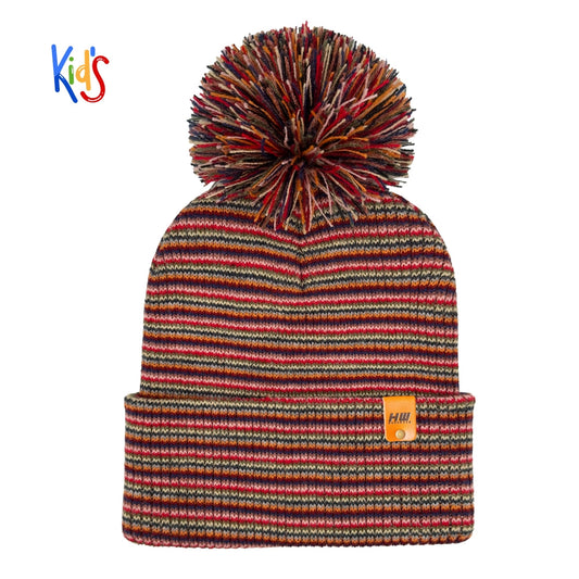 HAAKWEAR Traditional Pom Pom Kids Knit Beanies, Soft, Warm & Made in USA Winter Hat