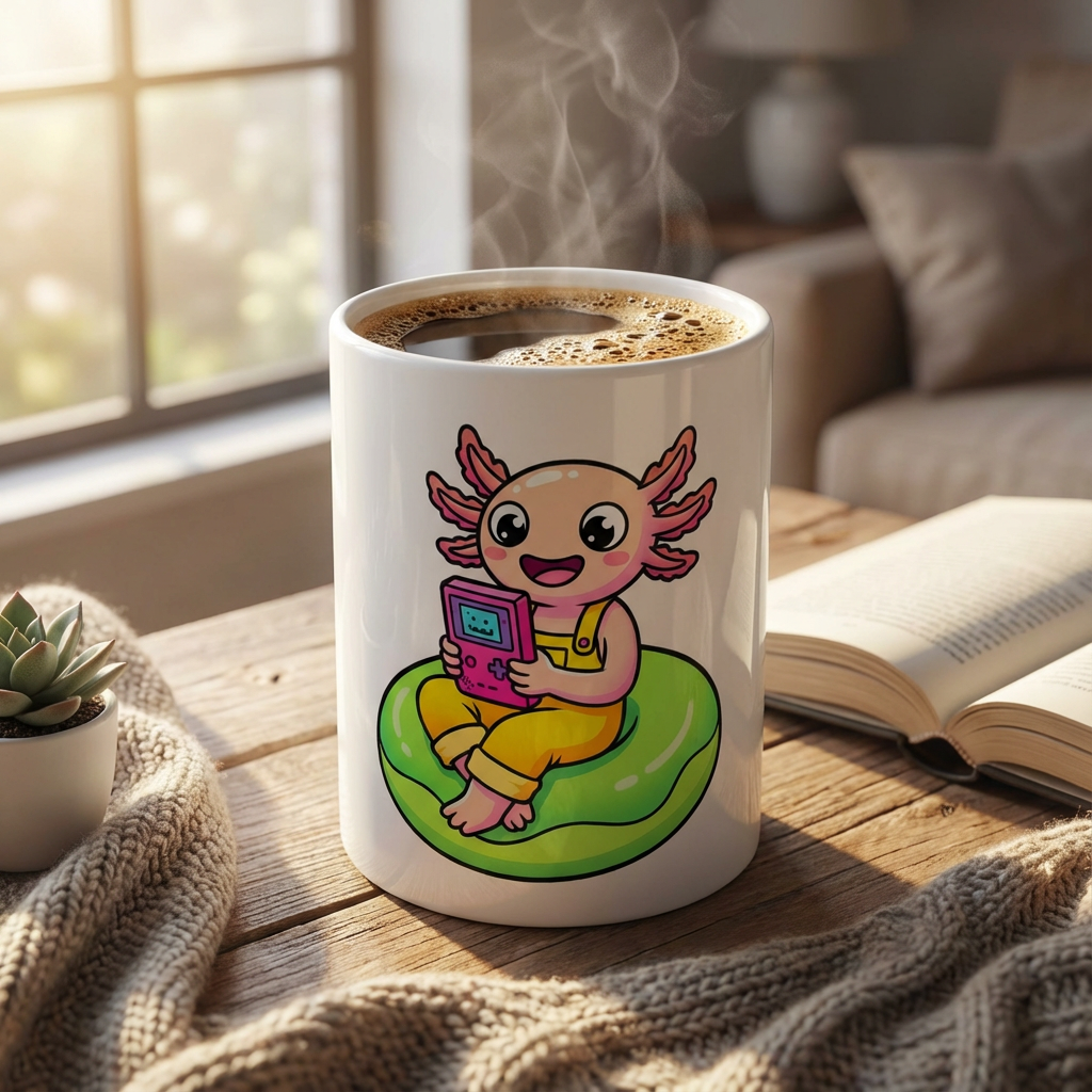 Pool Party Axolotls - Axolotl Arcade Fun - 15oz Mug