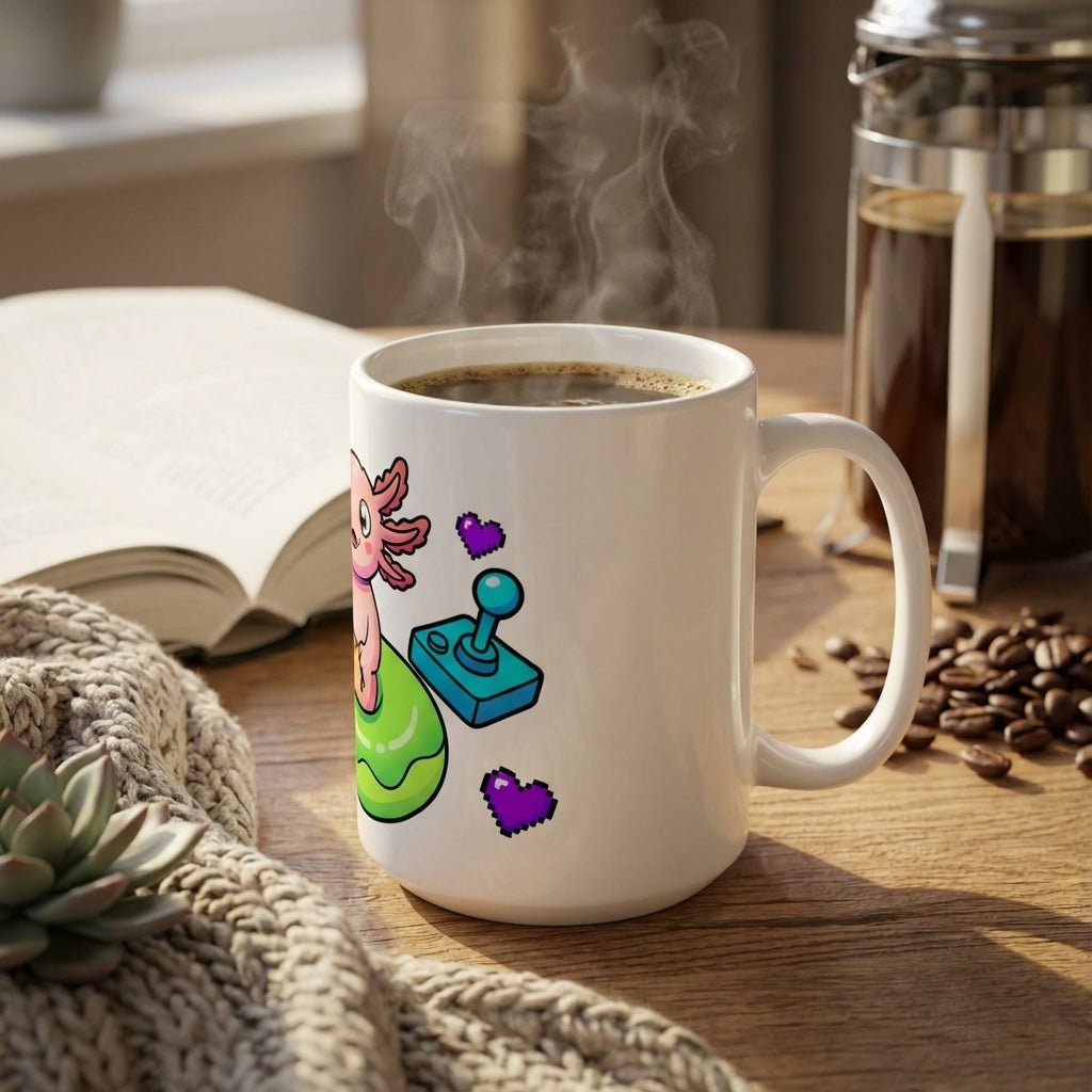Pool Party Axolotls - Axolotl Arcade Fun - 15oz Mug
