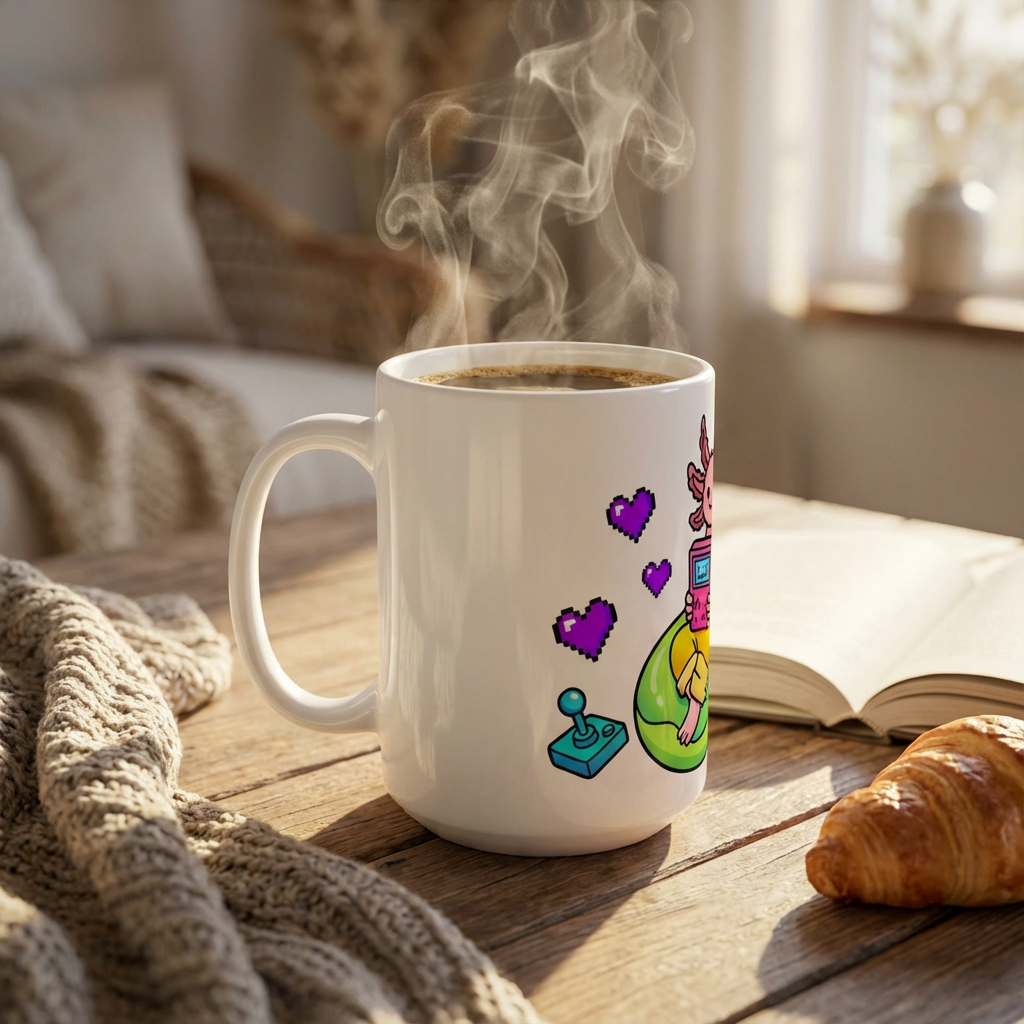 Pool Party Axolotls - Axolotl Arcade Fun - 15oz Mug