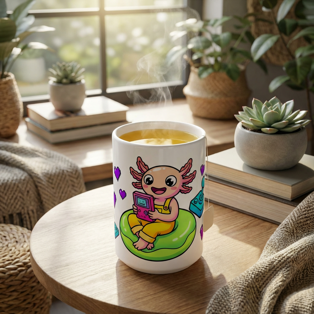Pool Party Axolotls - Axolotl Arcade Fun - 15oz Mug